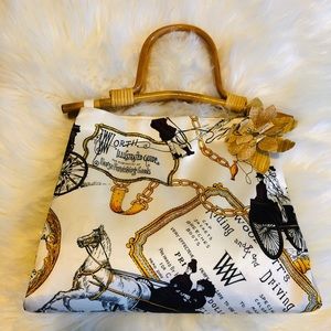 Julie Brown Horse Carriage Satin Handbag